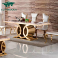 New Design Stainless Steel Marble Top Hotel Banquet Wedding Dining Table